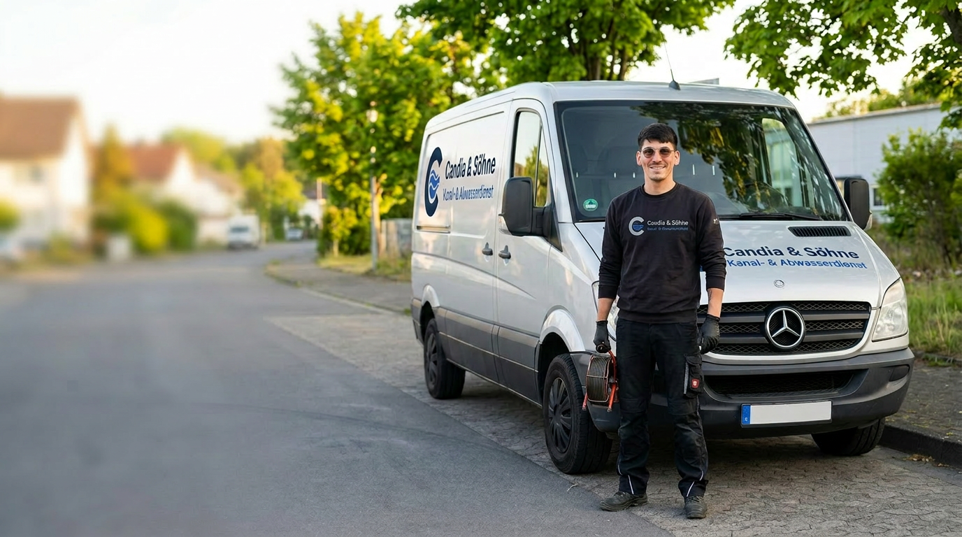 Candia & Söhne Service-Team vor dem Firmenwagen